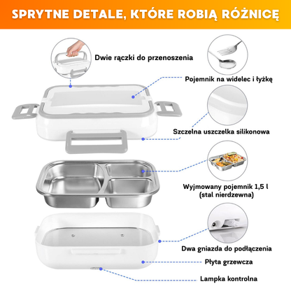 Elektryczny pogrzewany lunchbox Heatix 2w1