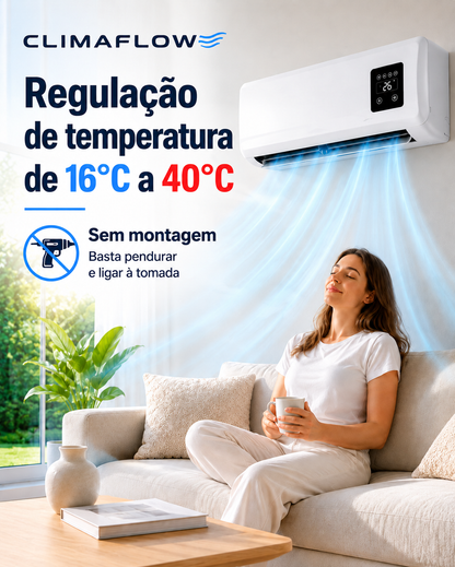 Ar Condicionado Portátil de Parede 2 em 1 ClimaFlow™ (Frio e Calor)