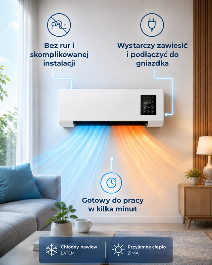 Ścienny termowentylator 2w1 ClimaFlow™  (ogrzewanie + chłodzenie)