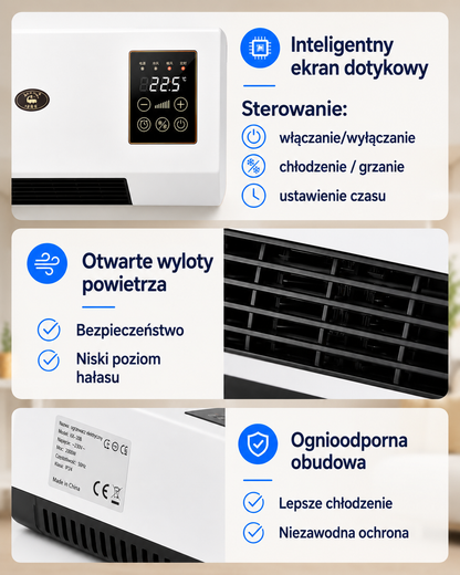 Ścienny termowentylator 2w1 ClimaFlow™  (ogrzewanie + chłodzenie)
