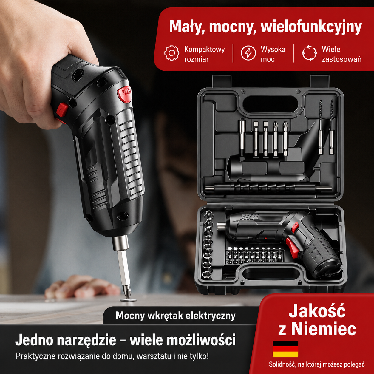 Mocny elektryczny zestaw do wkręcania śrub