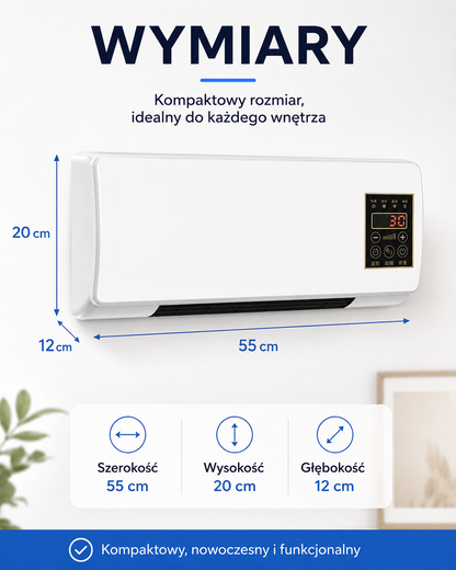 Termoventilador de Parede 2 em 1 ClimaFlow™ (Aquecimento + Arrefecimento)