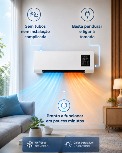 Ar Condicionado Portátil de Parede 2 em 1 ClimaFlow™ (Frio e Calor)