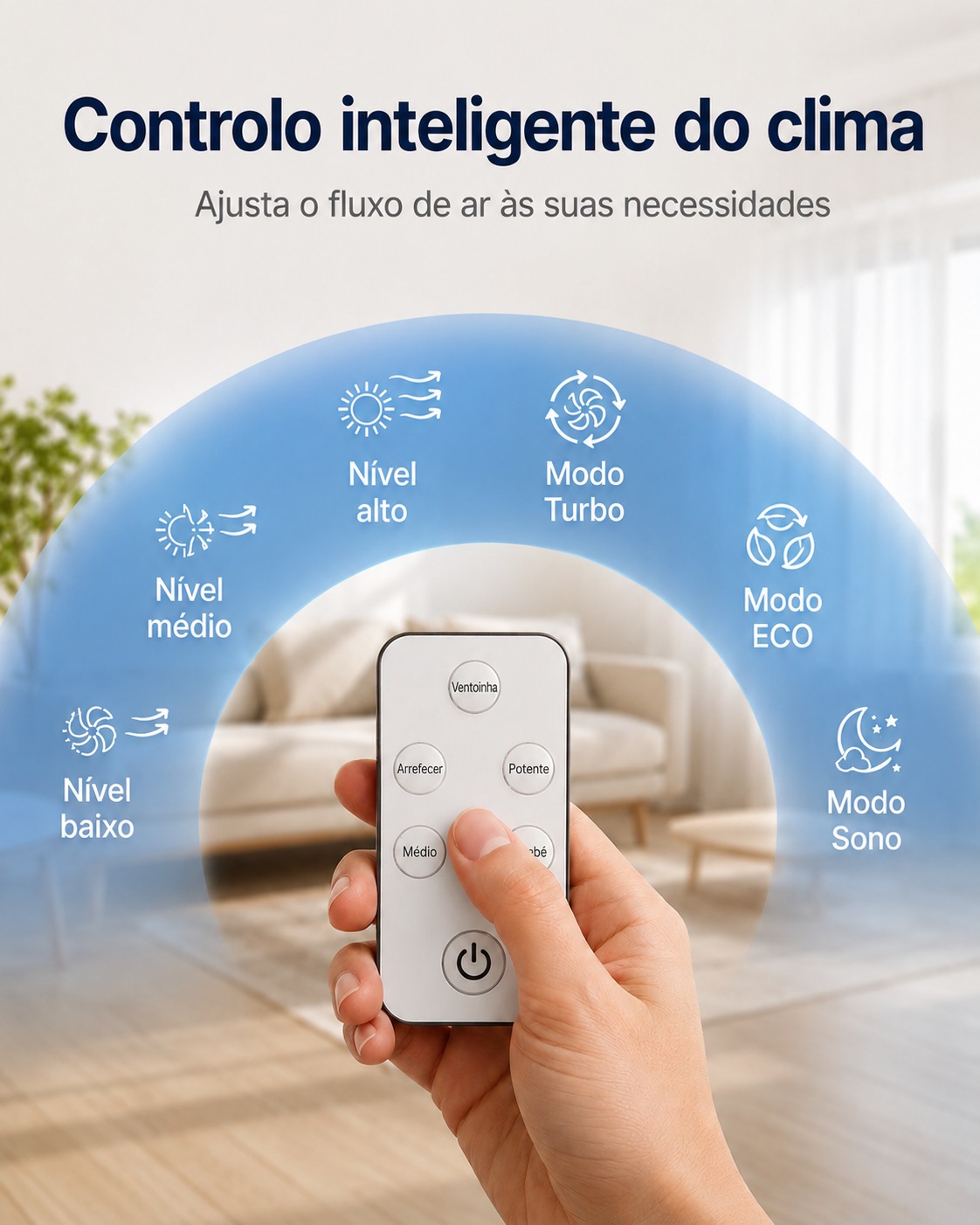 Ar Condicionado Portátil de Parede 2 em 1 ClimaFlow™ (Frio e Calor)