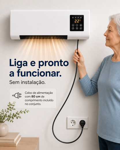 Ar Condicionado Portátil de Parede 2 em 1 ClimaFlow™ (Frio e Calor)