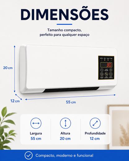 Ar Condicionado Portátil de Parede 2 em 1 ClimaFlow™ (Frio e Calor)