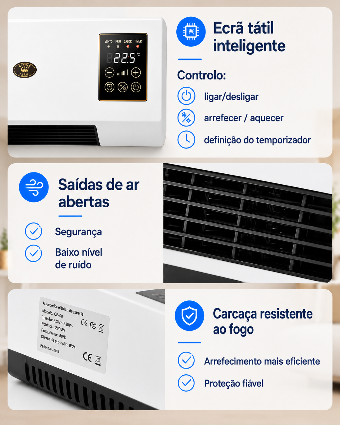 Ar Condicionado Portátil de Parede 2 em 1 ClimaFlow™ (Frio e Calor)