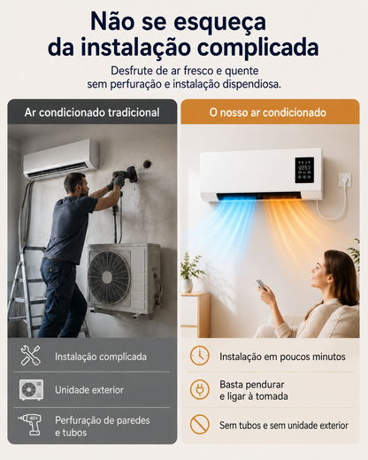 Ar Condicionado Portátil de Parede 2 em 1 ClimaFlow™ (Frio e Calor)