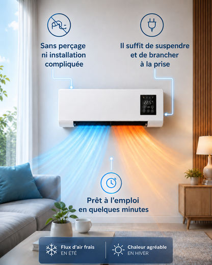 Climatiseur portable 2-en-1 ClimaFlow™ (froid et chaleur)