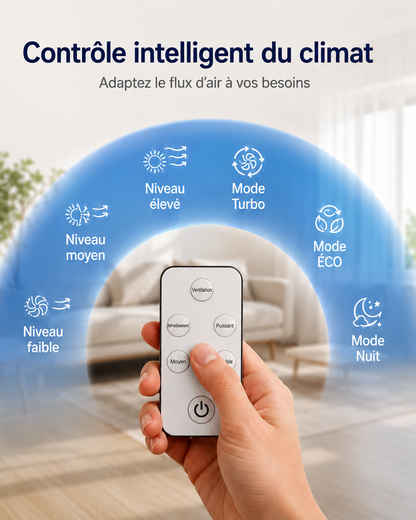 Climatiseur portable 2-en-1 ClimaFlow™ (froid et chaleur)