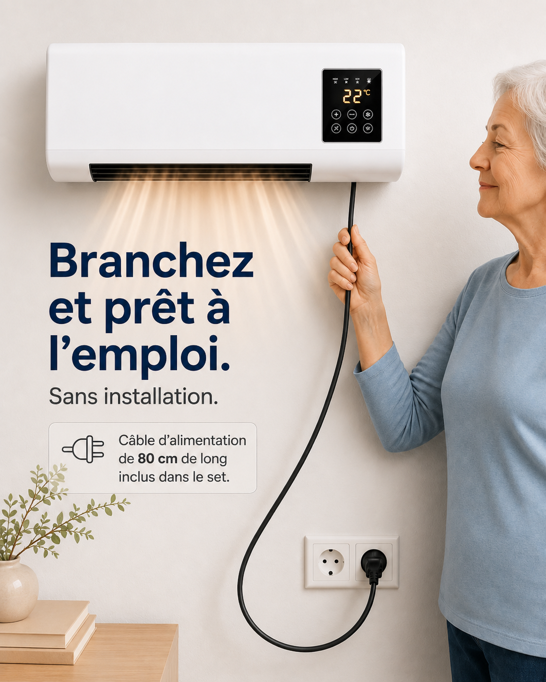 Climatiseur portable 2-en-1 ClimaFlow™ (froid et chaleur)