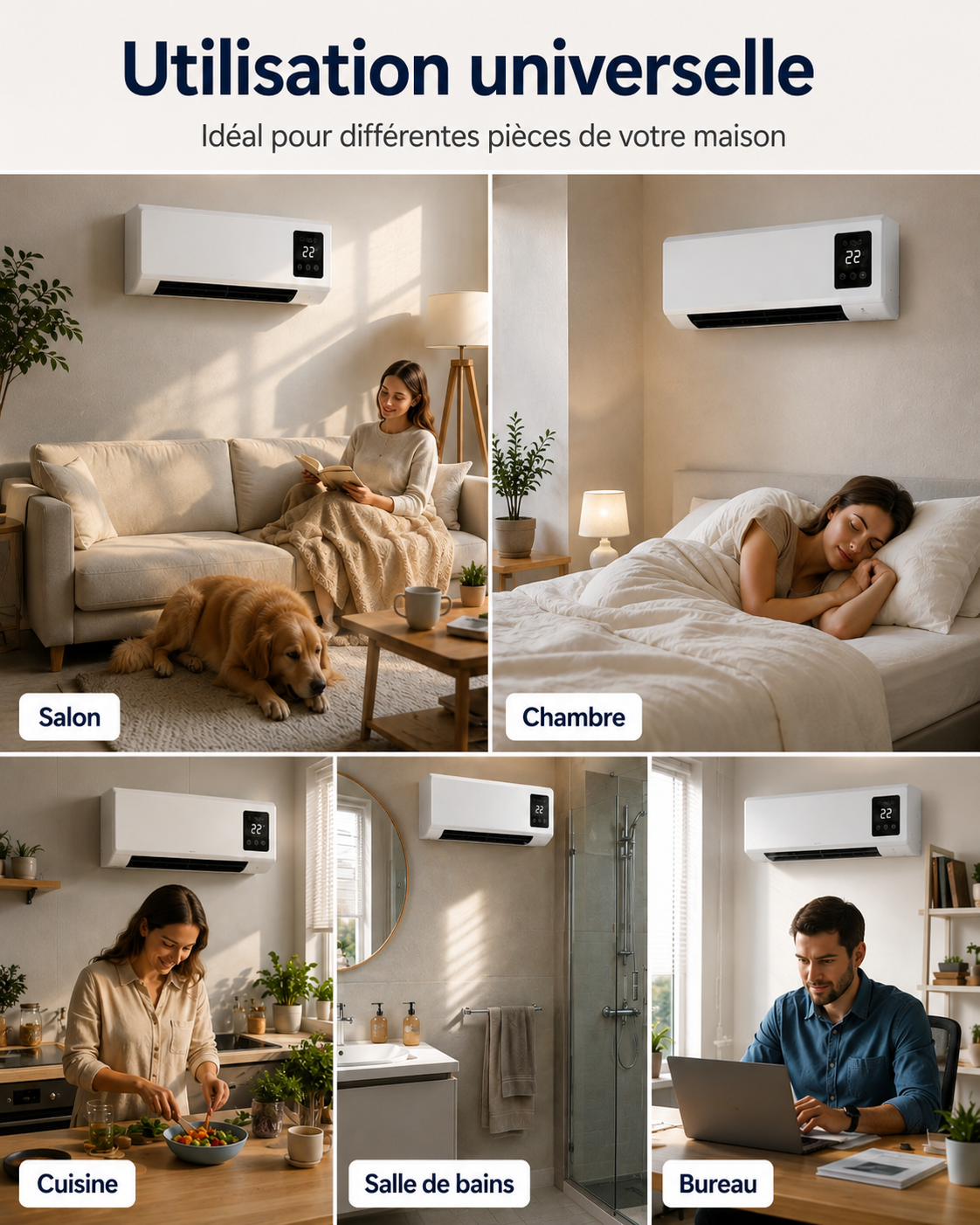 Climatiseur portable 2-en-1 ClimaFlow™ (froid et chaleur)