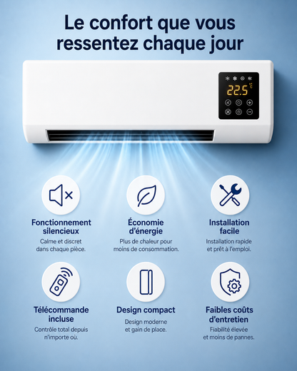 Climatiseur portable 2-en-1 ClimaFlow™ (froid et chaleur)