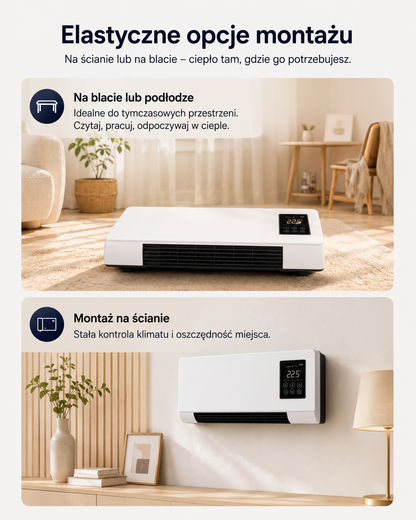 Ścienny termowentylator 2w1 ClimaFlow™  (ogrzewanie + chłodzenie)
