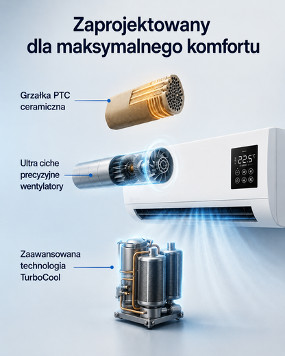Ścienny termowentylator 2w1 ClimaFlow™  (ogrzewanie + chłodzenie)