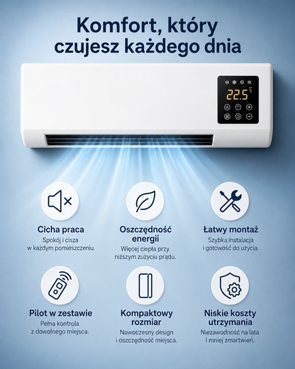 Ścienny termowentylator 2w1 ClimaFlow™  (ogrzewanie + chłodzenie)