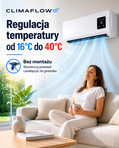 Ścienny termowentylator 2w1 ClimaFlow™  (ogrzewanie + chłodzenie)