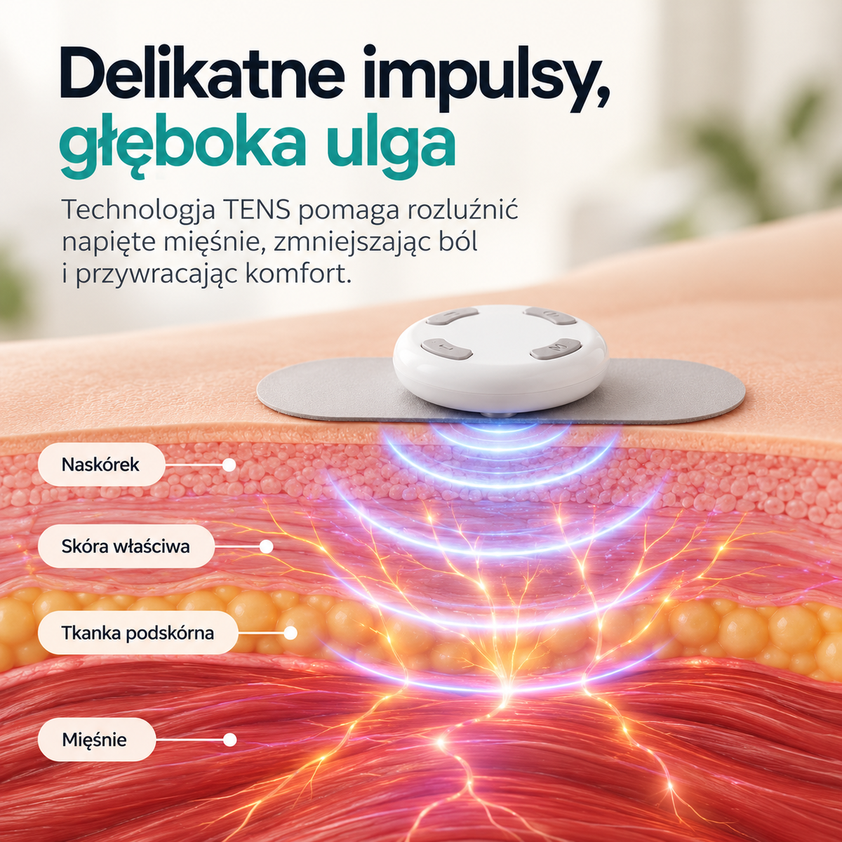 Relivo™ – Bezprzewodowy Masażer Impulsowy EMS + TENS